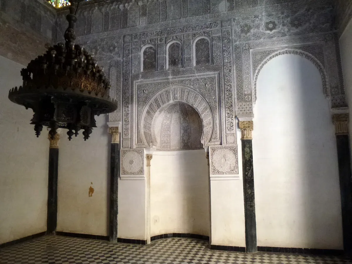 The prayer hall of the Al Attarine Madrasa in the Fes medina on a Morocco tour package, Al Attarine Madrasa, Fes, Morocco